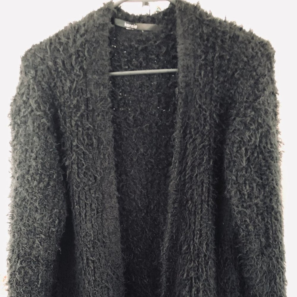 Women's Black Shawl-style Sweater